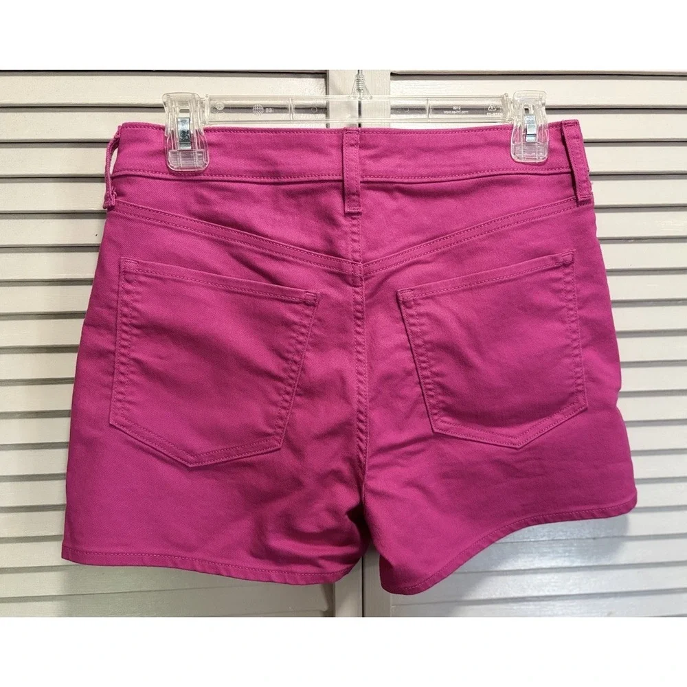 Old Navy Hot Pink Denim Short Size 6 Zip Button Mid Rise Summer Beach‎